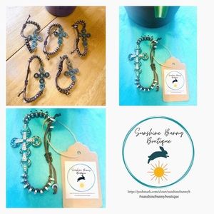 NWT Turquoise Antiqued Metal Cross Bracelet